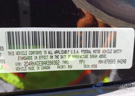 2010 Dodge Grand Caravan Se z USA, uszkodzony, nr VIN 2D4RN4DE8AR390362